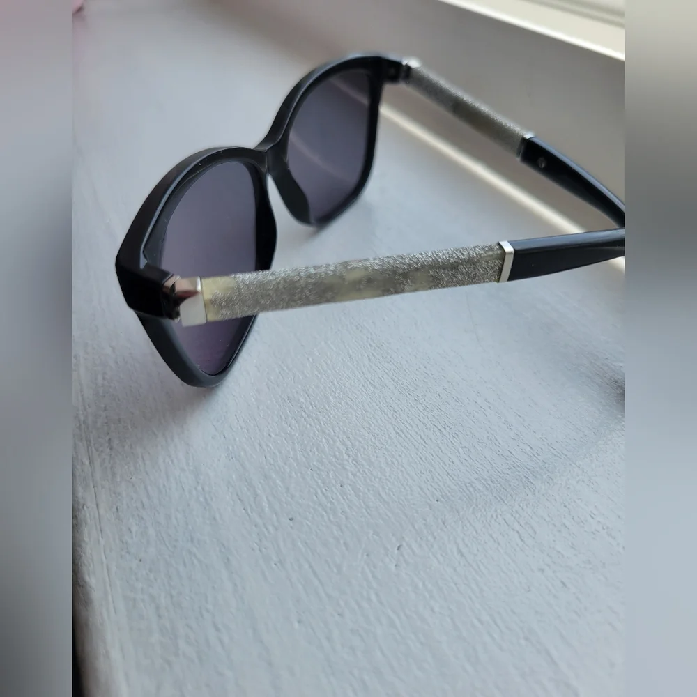 Jimmy Choo Cora Black and Silver Sunglasses.
